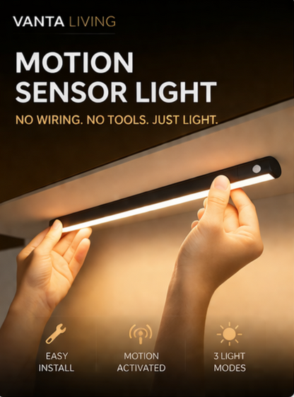 Vanta Living Motion Sensor LED Light – USB Rechargeable Magnetic Cabinet Light